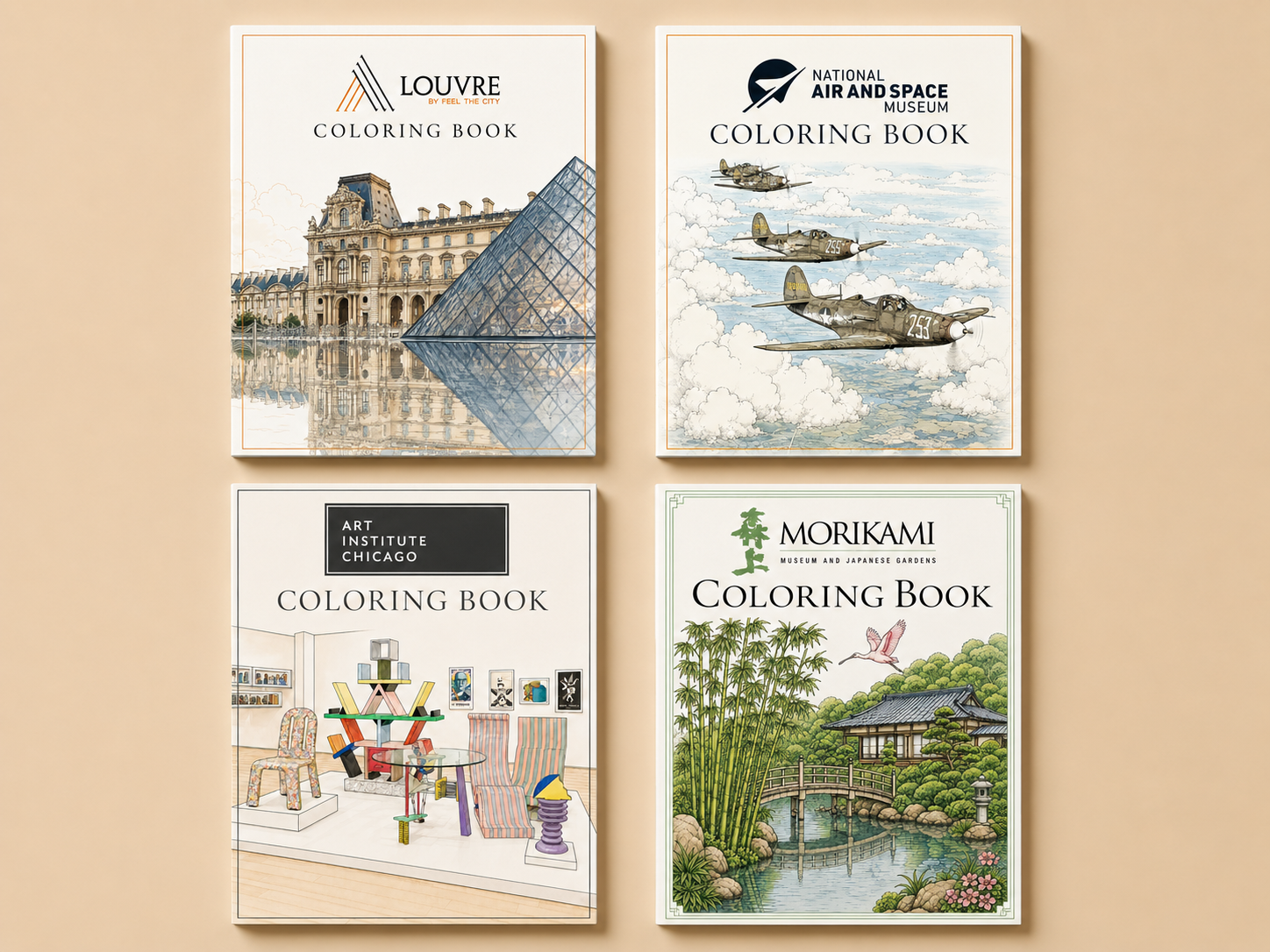 Custom museum and landmark coloring books arranged for wholesale buyers